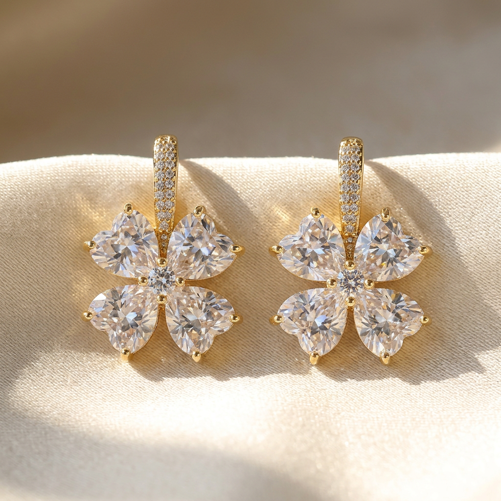 Crystal Bloom Drop Earring