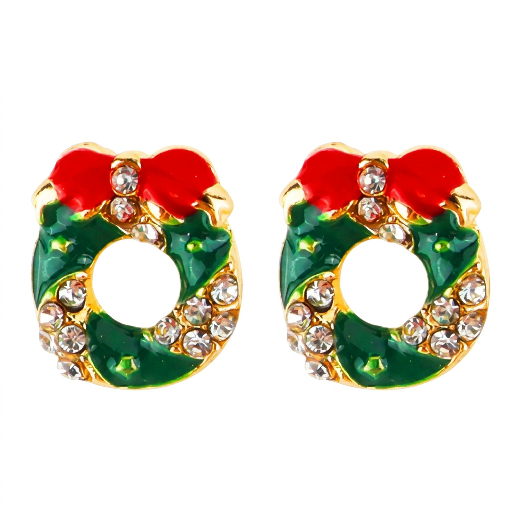 Christmas Wreath Sparkle Studs