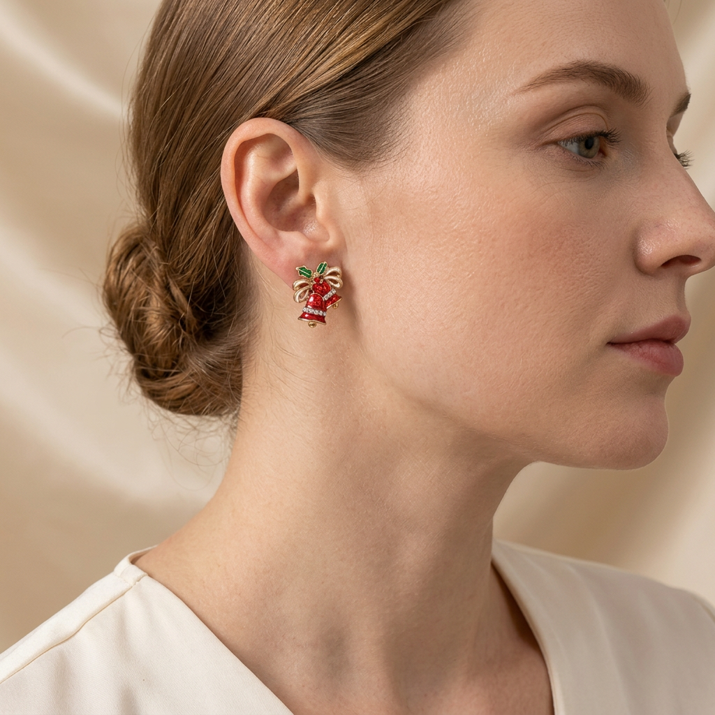 Model wearing Holly Bell Sparkle Studs